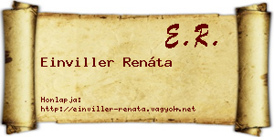 Einviller Renáta névjegykártya